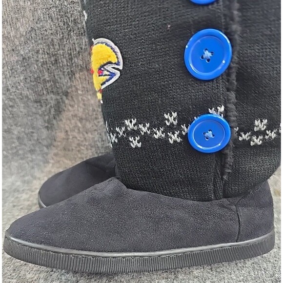 Kansas Jayhawks Size Medium 7/8 Women's Boots Winter Knit Fleece Button - Picture 6 of 9